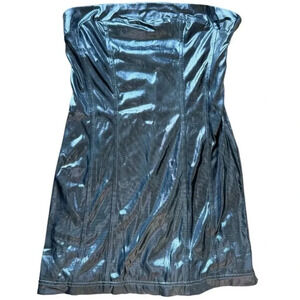 Urban Outfitters‎ Silver Metallic Tube Top Strapless Top Size M Shiny Silver